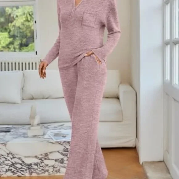 Soft Lounge Set Matching Pajamas Comfort Fit S M L XL